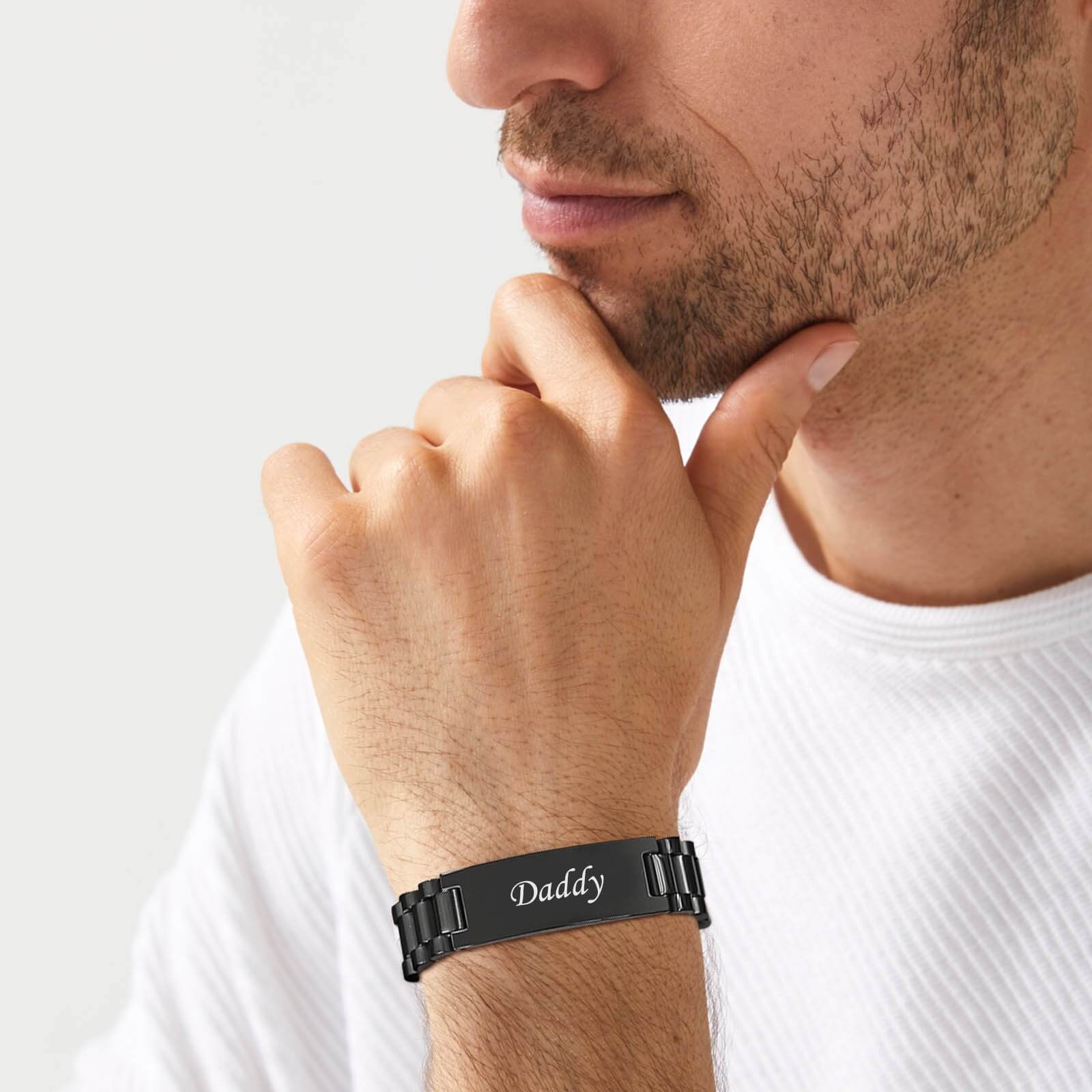 Daddy ID Bracelet – Black Stainless Steel