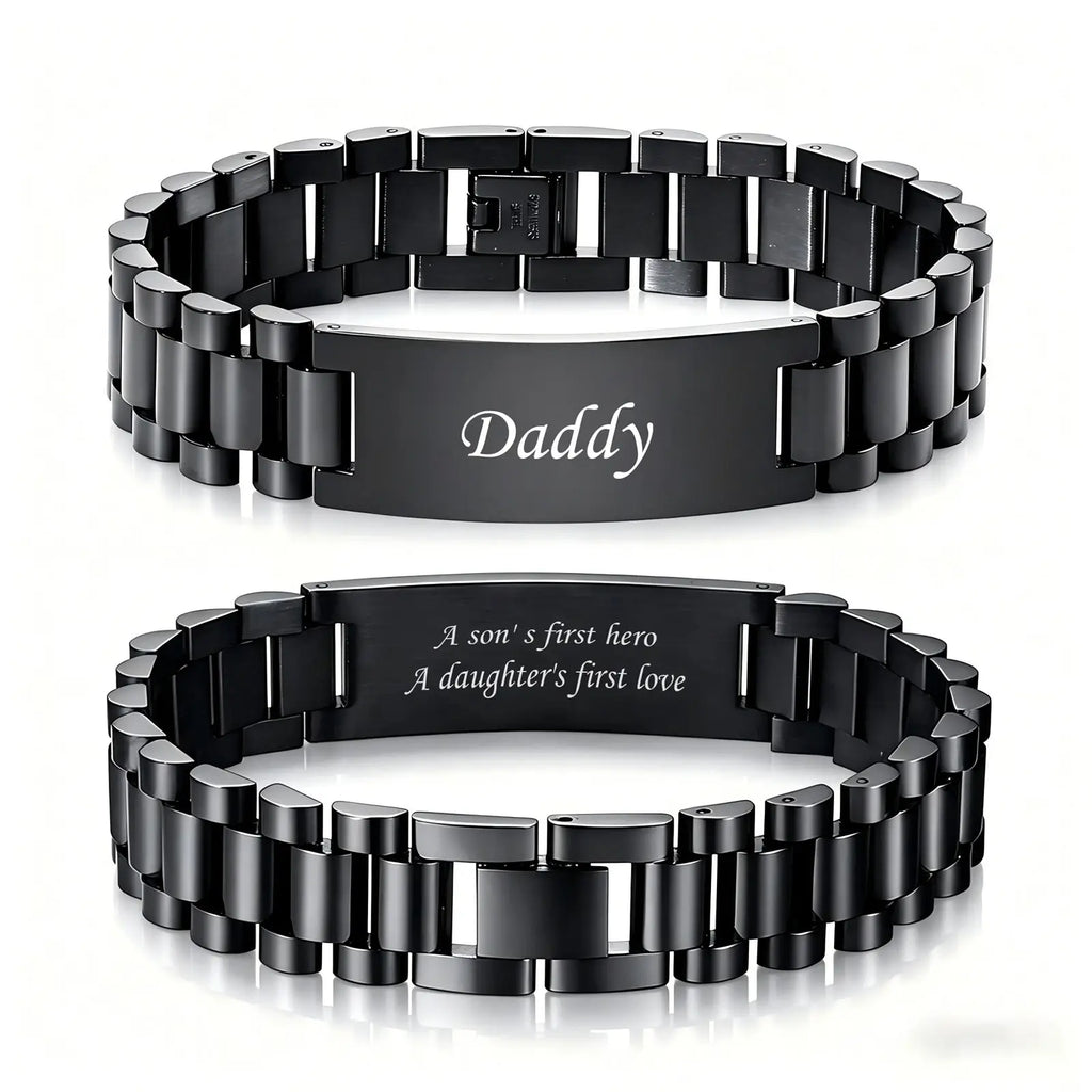 Daddy ID Bracelet – Black Stainless Steel