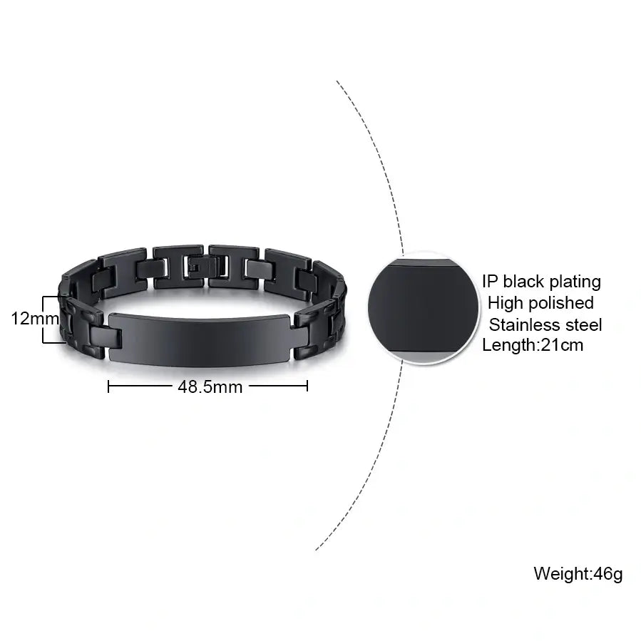 Stainless Steel Link Chain Bracelet – Adjustable Fit