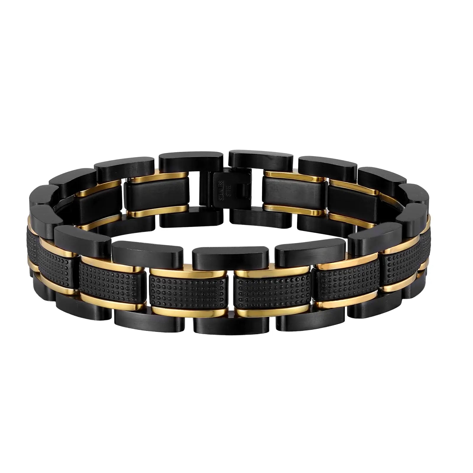 Textured Link Stainless Steel Bracelet