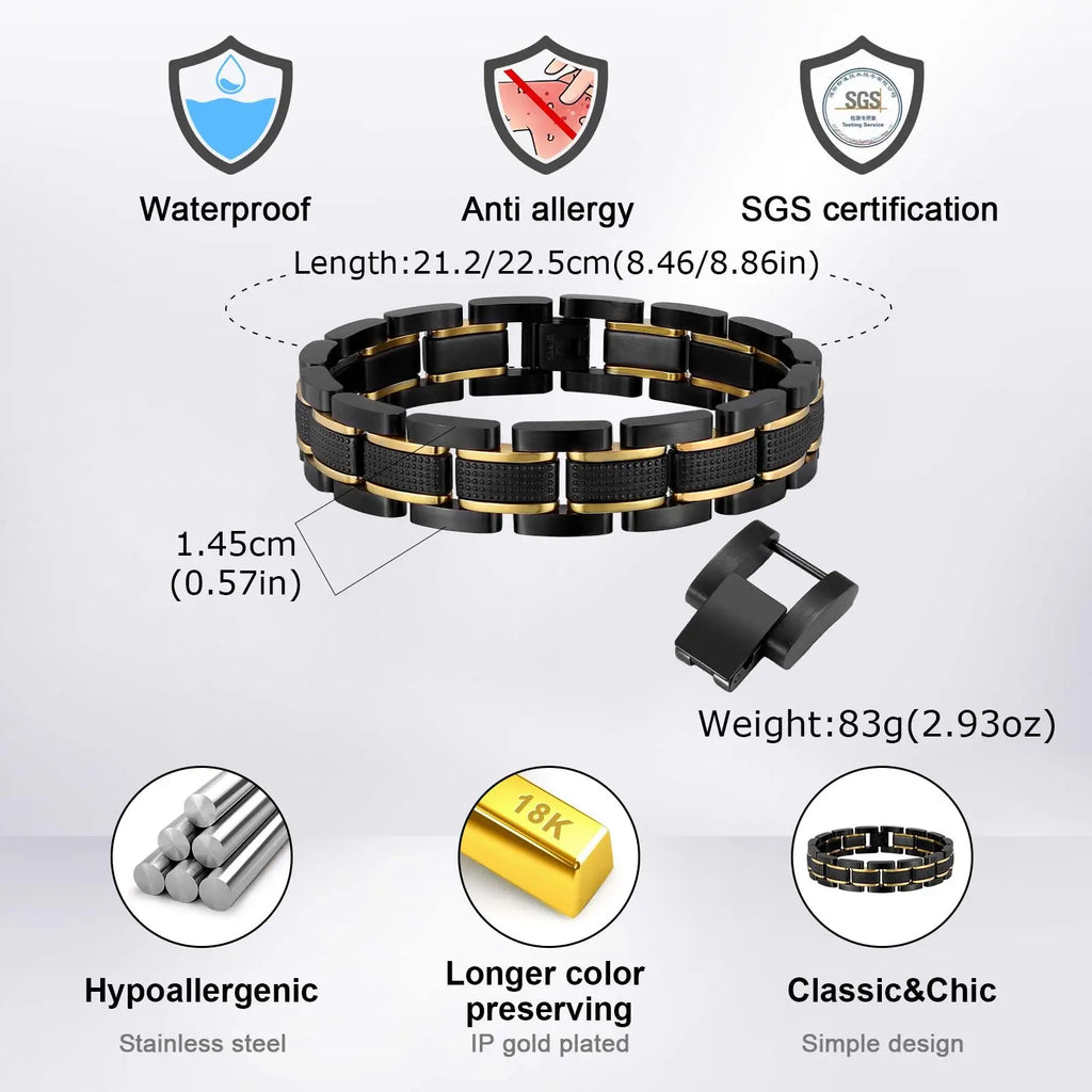 Textured Link Stainless Steel Bracelet
