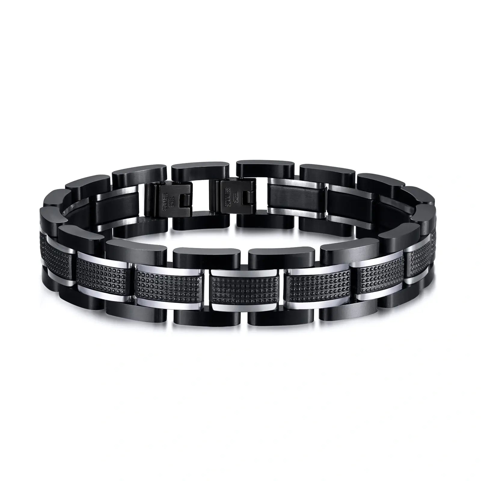 Textured Link Stainless Steel Bracelet