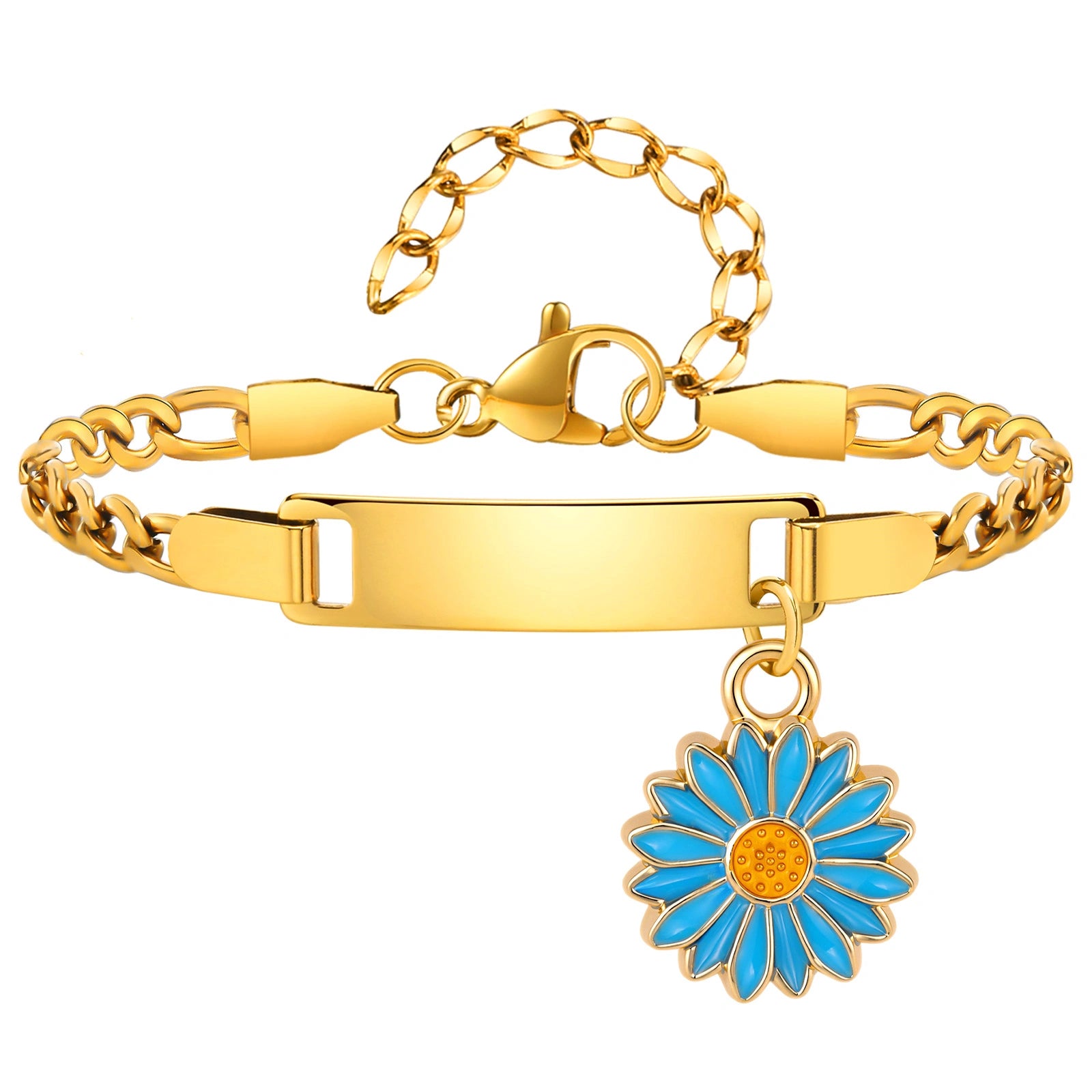Personalized Kids Medical Alert Bracelet with Flower Charm