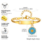 Personalized Kids Medical Alert Bracelet with Flower Charm