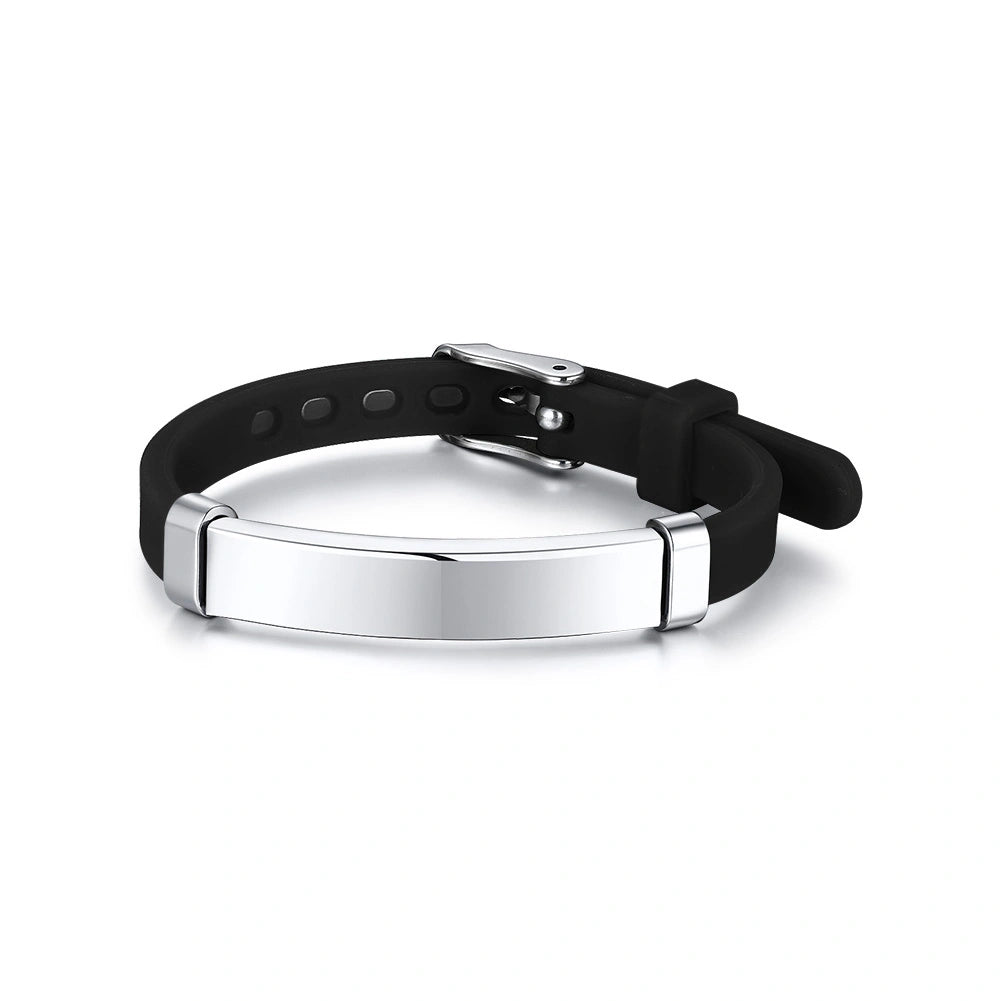 Personalized Stainless Steel Silicone Medical Alert Bracelet For Kids
