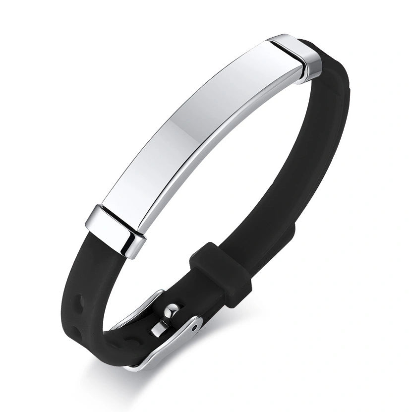 Personalized Stainless Steel Silicone Medical Alert Bracelet For Kids