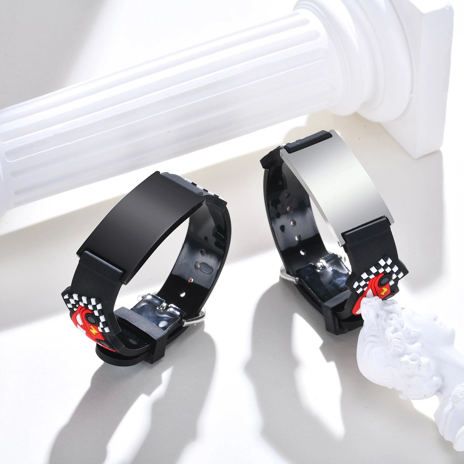 Personalized Kids Medical ID Bracelet with Racing Car Silicone Band