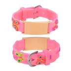 Personalized Kids Medical ID Bracelet with Pink Butterfly Silicone Band