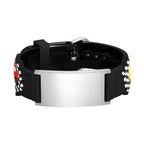 Personalized Kids Medical ID Bracelet with Racing Car Silicone Band