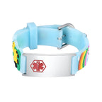 Kids Unicorn Medical ID Silicone Bracelet - Blue
