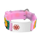 Kids Unicorn Medical ID Silicone Bracelet - Pink