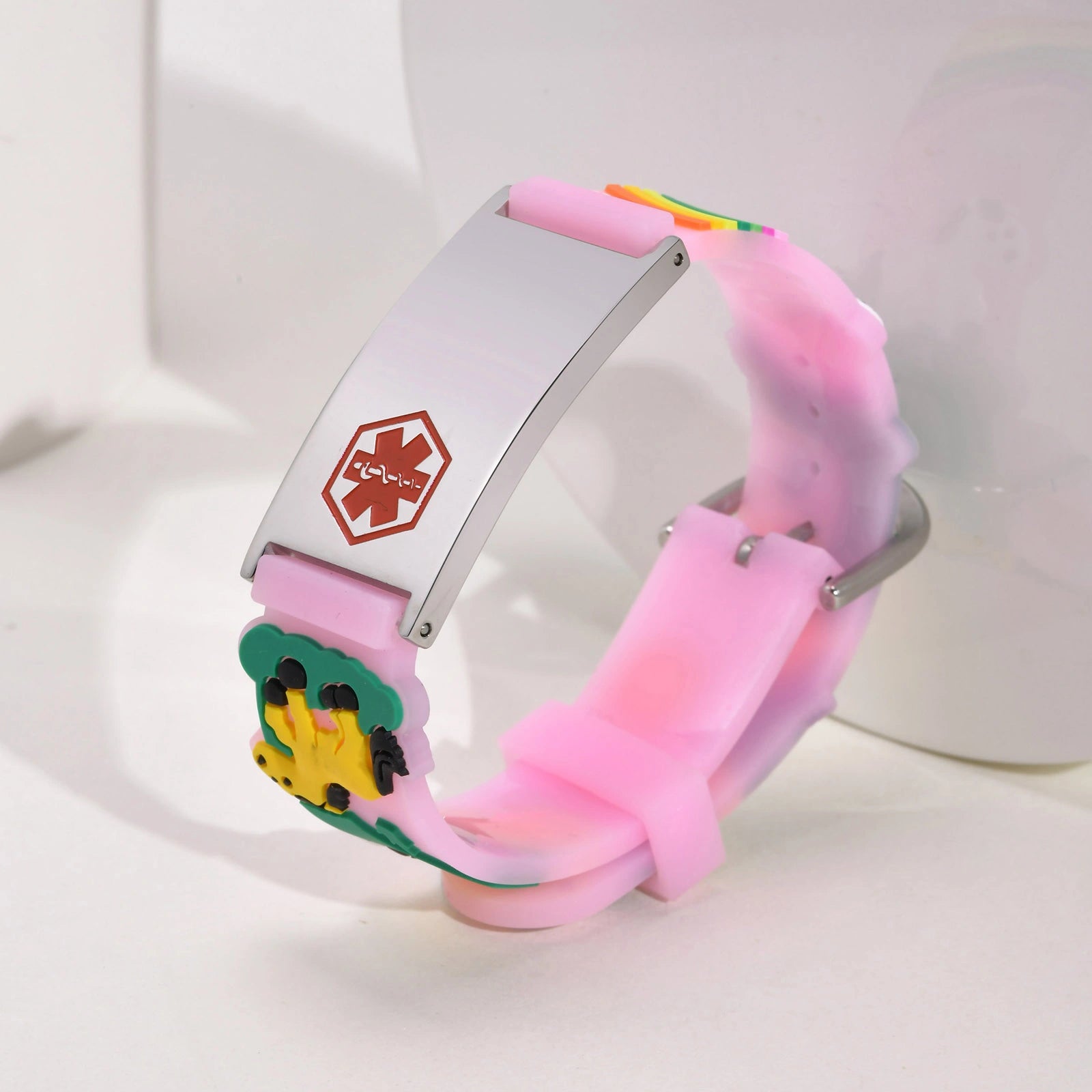Kids Unicorn Medical ID Silicone Bracelet - Pink