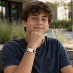 Personalized Teen Medical ID Bracelet with Colorful Puzzle Band