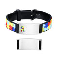 Personalized Teen Medical ID Bracelet with Colorful Puzzle Band