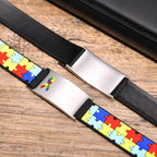 Personalized Teen Medical ID Bracelet with Colorful Puzzle Band