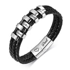 Personalized Woven Leather Bracelet for Dad