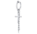Cross Pendant Chain Stainless Steel Hoop Earrings-No Piercing Required