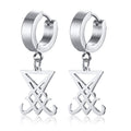Seal of Lucifer Dangle Hoop Earrings