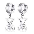 Seal of Lucifer Dangle Hoop Earrings