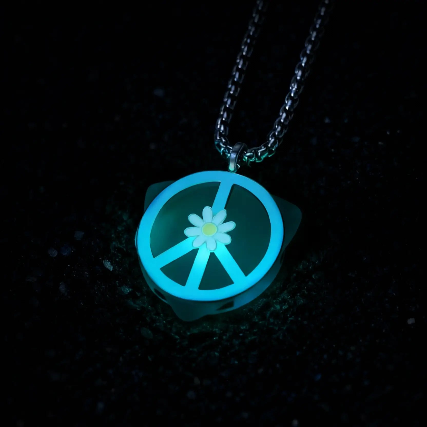 Luminous music necklace with guitar picks