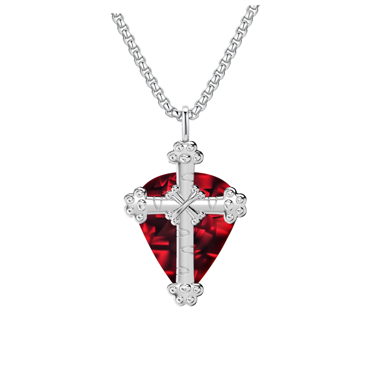 Cross guitar pick holder necklace for guitarists