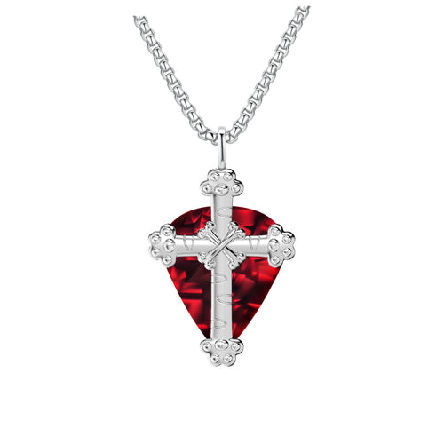 Cross guitar pick holder necklace for guitarists