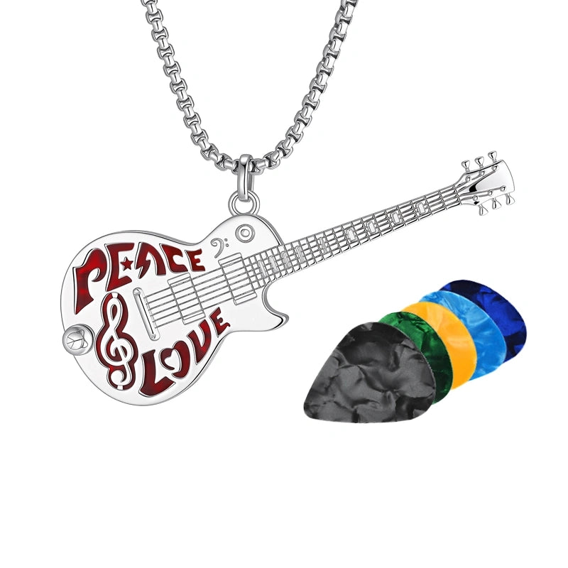 Personalized guitar pick necklace gift for musicians