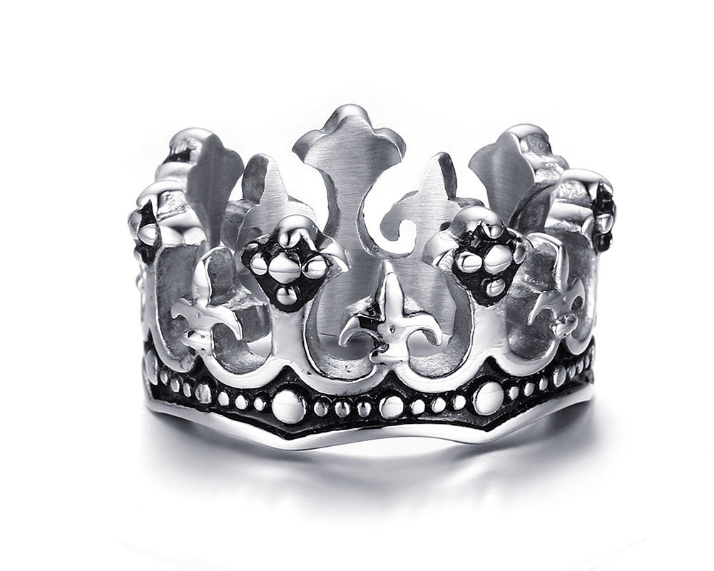 King Crown Stainless Steel Statement Ring