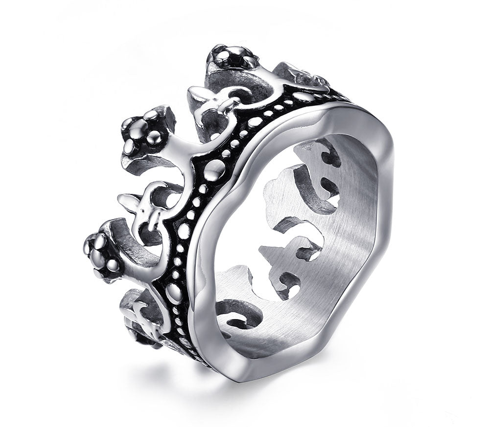 King Crown Stainless Steel Statement Ring