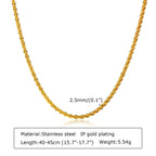 Gold Stainless Steel Stardust Chain Necklace for Women