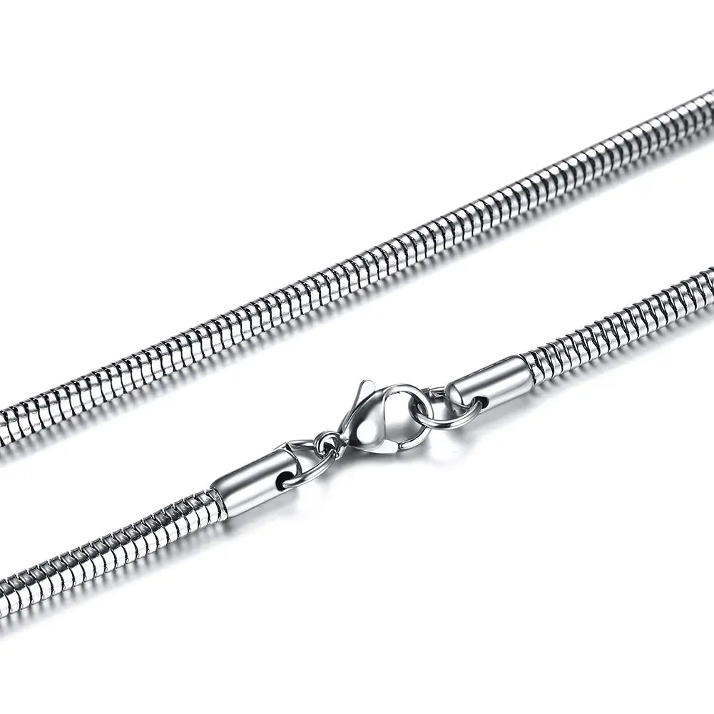 Round Snake Stainless Steel Chain Necklace,
