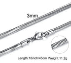 Round Snake Stainless Steel Chain Necklace,