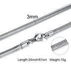 Round Snake Stainless Steel Chain Necklace,