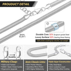 Layered Snake & Herringbone Stainless Steel Chain Necklace