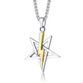 Baphomet Pentagram Stainless Steel Necklace – Leviathan Cross Pendant