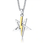 Baphomet Pentagram Stainless Steel Necklace – Leviathan Cross Pendant