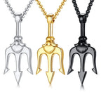 Poseidon Trident Stainless Steel Pendant Necklace