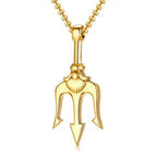 Poseidon Trident Stainless Steel Pendant Necklace