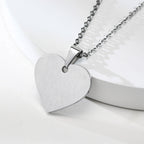 Custom Engraved Stainless Steel Cubic Zirconia Heart Medical Alert Necklace