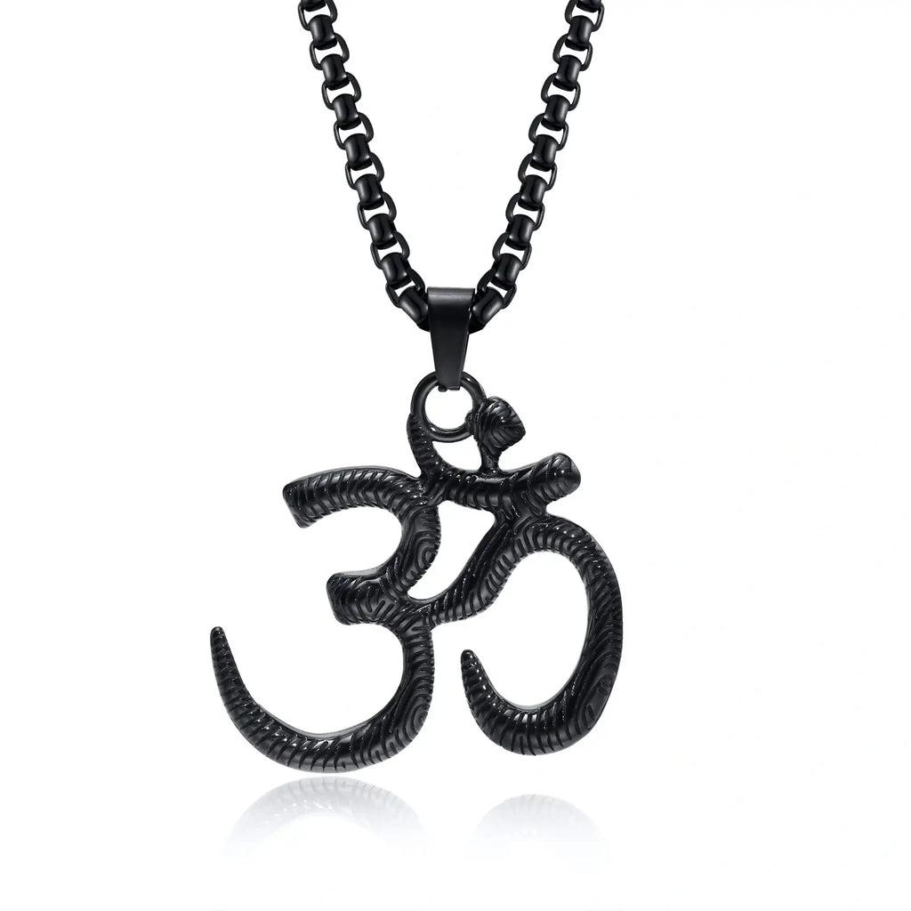 Lotus Om Stainless Steel Pendant Necklace