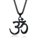 Lotus Om Stainless Steel Pendant Necklace