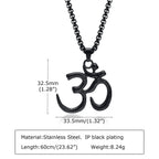 Lotus Om Stainless Steel Pendant Necklace