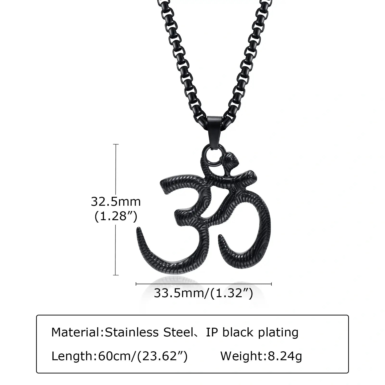 Lotus Om Stainless Steel Pendant Necklace