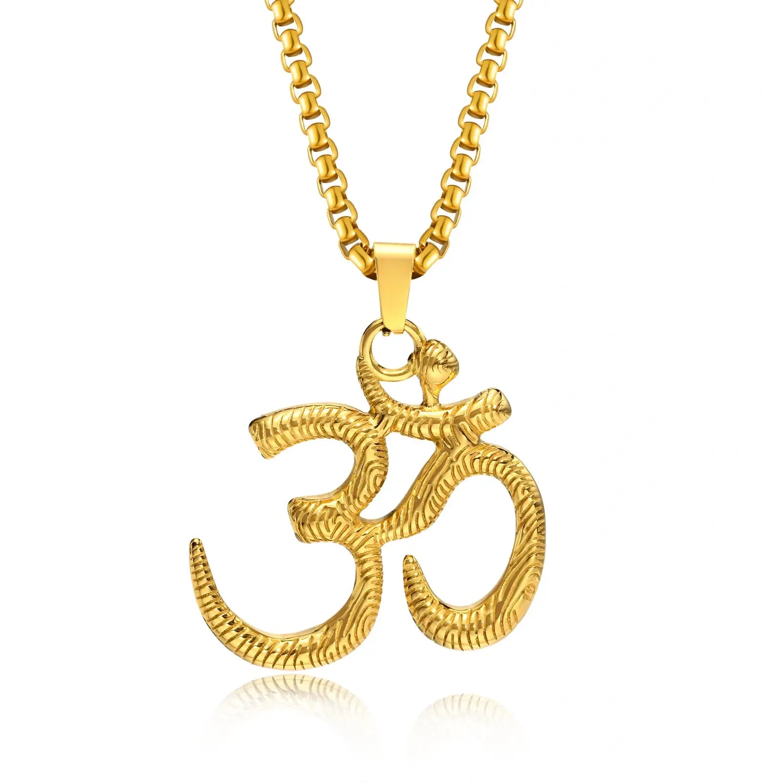 Lotus Om Stainless Steel Pendant Necklace