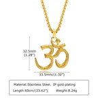 Lotus Om Stainless Steel Pendant Necklace