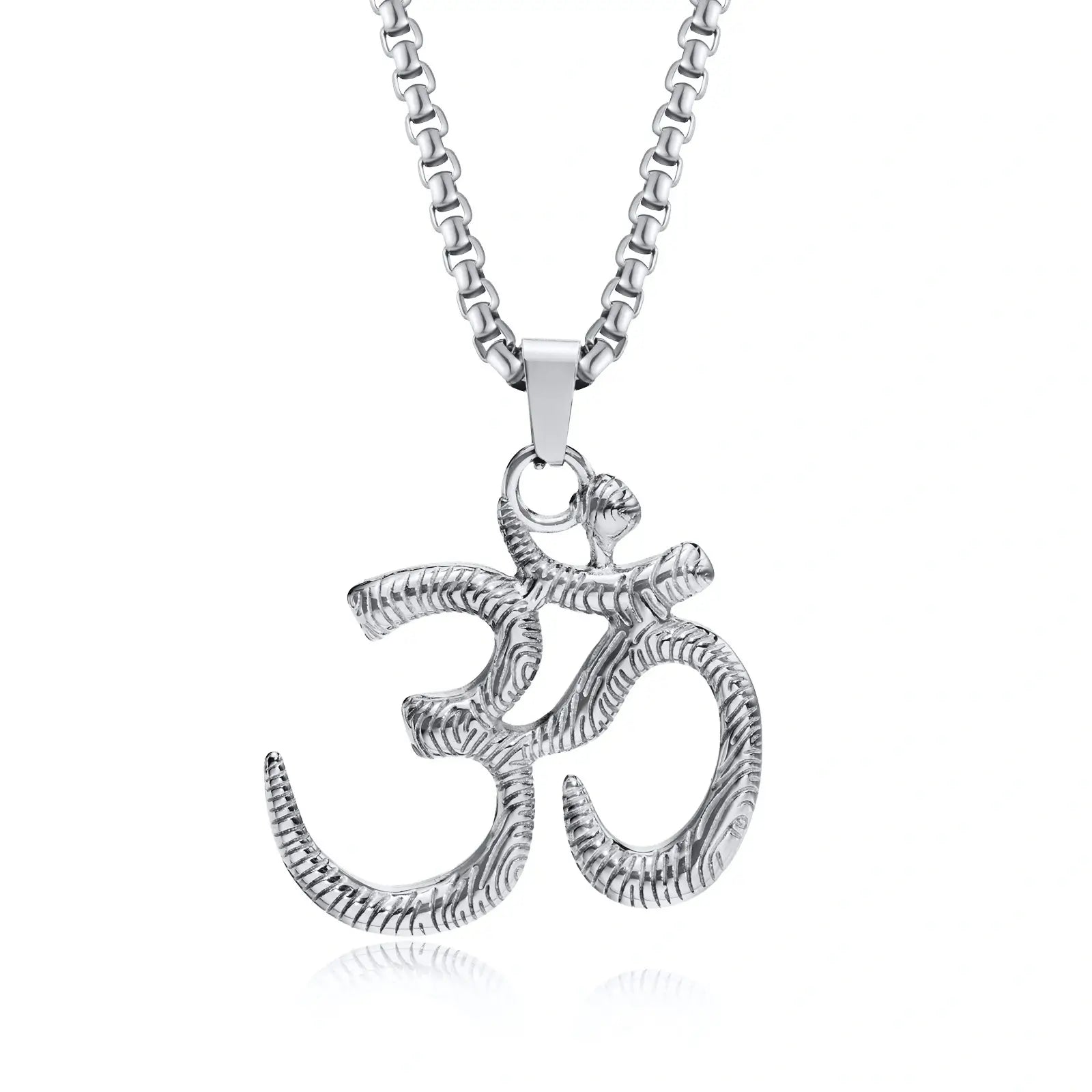 Lotus Om Stainless Steel Pendant Necklace
