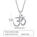Lotus Om Stainless Steel Pendant Necklace