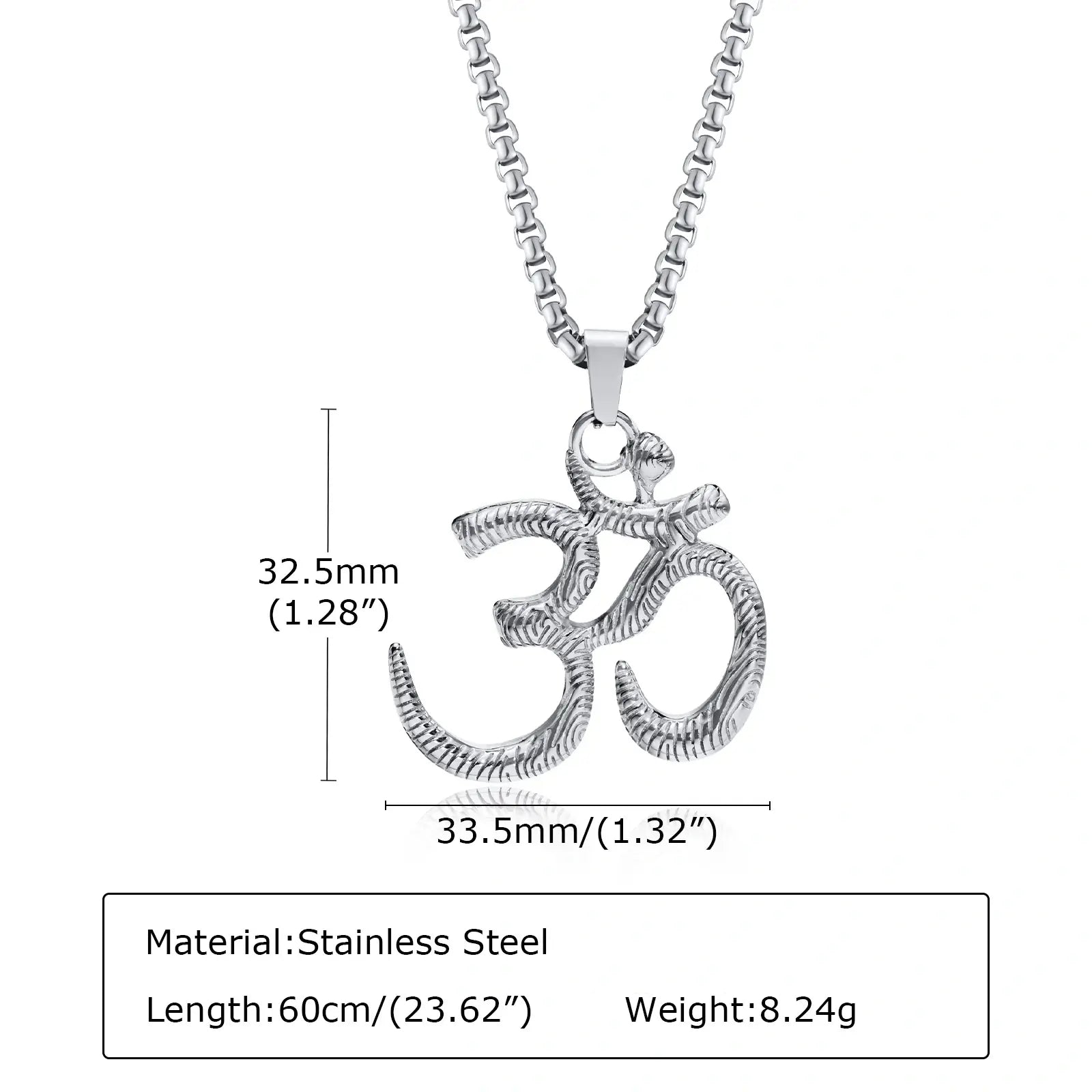 Lotus Om Stainless Steel Pendant Necklace