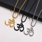 Lotus Om Stainless Steel Pendant Necklace