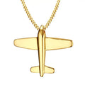 Airplane Stainless Steel Pendant Necklace